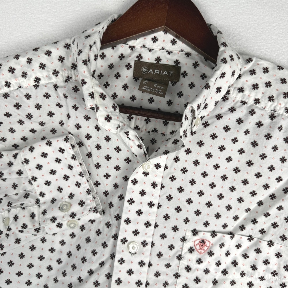 Ariat Aiden Classic Shirt Mens M Floral Geometric L/S Button Up Western Cowboy